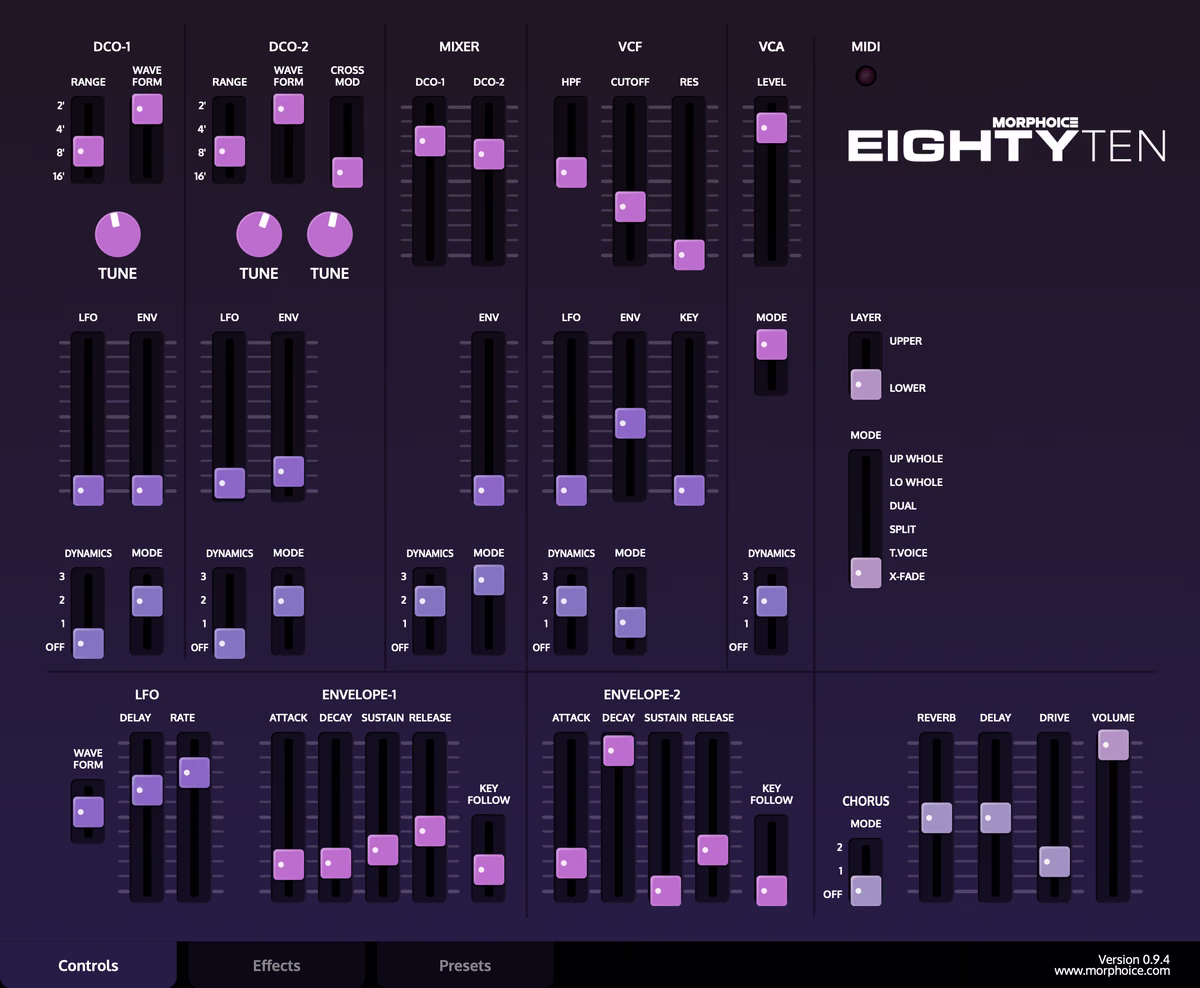 EightyTen Free Beta: Two Roland Synths in One Plugin by Morphoice
