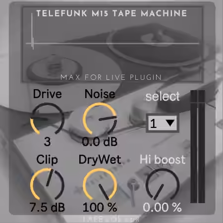 PastToFutureReverbs TELEFUNK M15 Tape Machine Plugin for Ableton Live! [Max for Live]