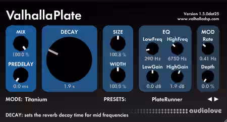 Valhalla DSP Valhalla Plate v1.6.8 [MacOSX]